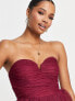 Фото #3 товара Anaya Petite Bridesmaid sweetheart neckline maxi dress in red plum