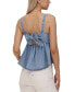 Фото #1 товара Women's Tie-Back Chambray Babydoll Top