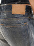 Фото #7 товара Weekday Arrow co-ord wax coated low waist regular fit straight leg jeans in washed blue
