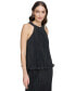 ფოტო #3 პროდუქტის Women's High-Neck Sleeveless Plissé Top