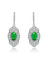 Фото #2 товара Dazzling Sterling Silver White Gold Plated with Colored Cubic Zirconia Drop Earrings