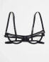 Фото #6 товара Bluebella Valentines Antoinette silver diamonte tassle open cup bra in black - BLACK