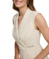 Фото #4 товара Women's Notched Collar Hardware Trim Sleeveless Sheath Dress