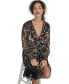 Women's Printed Chiffon Long-Sleeve A-Line Dress