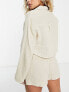 ASOS DESIGN pocket oversized beach shirt co-ord in double gauze in oatmeal