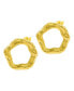 ფოტო #1 პროდუქტის Tarnish Resistant 14K Gold-Plated Hammered Open Circle Earrings