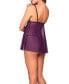 ფოტო #2 პროდუქტის Wild Berry Lace and Mesh Soft Cup Babydoll 2pc Lingerie Set