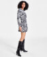 Фото #3 товара Women's Printed Ruched Mini Dress, Created for Macy's