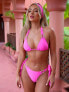 Фото #3 товара Moda Minx X Amber Jepson amour triangle bikini top in bright pink