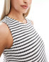 Фото #4 товара Mamalicious Maternity fine knit tank top co-ord in mono stripe