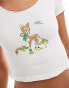 Daisy Street baby tee and shorts pyjama set with cute deer graphic