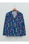 LCW DREAM Gömlek Yaka Yılbaşı Temalı Uzun Kollu Pamuklu Kadın Pijama Takımı