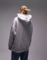 Фото #3 товара Topshop premium oversized hoodie in grey marl