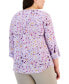 Фото #2 товара Plus Size Sea Of Petals Utility Top, Created for Macy's