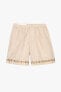 Embroidered linen blend bermuda shorts - limited edition