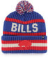 Фото #1 товара Men's Royal Buffalo Bills Legacy Bering Cuffed Knit Hat with Pom