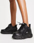 Buffalo Vegan Corin low platform trainers in black