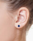 ფოტო #2 პროდუქტის EFFY® London Blue Topaz Cushion Stud Earrings (6-1/10 ct. t.w.) in Sterling Silver