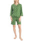 ფოტო #1 პროდუქტის Women's 2-Pc. Cabana Casual Cotton Pajamas Set