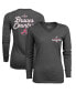 Фото #1 товара Women's Threads Charcoal Atlanta Braves 2021 World Series Champions Hometown Long Sleeve V-Neck T-shirt