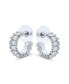 Classic Bridal Statement AAA CZ Brilliant Emerald Cut Cubic Zirconia Eternity Hoop Earrings Wedding Prom Party For Pierced Ear 0.5 Inch Diameter
