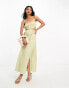 Pretty Lavish ruched cut-out midaxi dress in olive