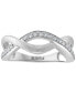 ფოტო #3 პროდუქტის EFFY® Diamond Crossover Ring (1/5 ct. t.w.) in Sterling Silver or 14k Gold-Plated Sterling Silver