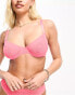 Фото #1 товара ASOS DESIGN Fuller Bust Maddy clean mesh underwired plunge bra in neon pink