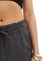 Фото #5 товара Hollister adjustable waist linen baggy trousers in grey/black