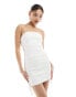 Фото #2 товара Murci bandeau lace up mini dress in white