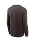 Фото #2 товара Men's Brown Cleveland Browns Sideline Performance Long Sleeve T-Shirt