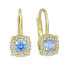 Square dangle earrings with light blue crystals 239 001 00976 0000500