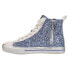 Фото #3 товара Vintage Havana Alive Metallic Glitter High Top Womens Blue Sneakers Casual Shoe