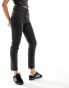 Stradivarius slim mom jean with stretch in black Черный, 34 - фото #1