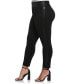 Фото #3 товара Plus Size Faux Leather Trimmed Pull-On Pant