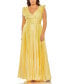 ფოტო #5 პროდუქტის Plus Size Flutter Sleeve Pleated V-Neck Gown