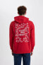Yılbaşı Temalı Keith Haring Boxy Fit Sırt Baskılı Kapüşonlu Sweatshirt A9358ax23wn
