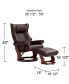Фото #2 товара Morgan Java Swivel Faux Leather Recliner Chair with Ottoman Modern Armchair Ergonomic Push Manual Reclining Footrest Upholstered Bedroom Living Room Reading Home Relax Office Napping - Bench master