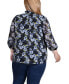 Plus Size 3/4 Sleeve Chiffon Blouse