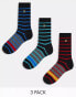 Farah 3 pack dress socks in multi stripes