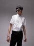 Фото #3 товара Мужская рубашка Topman - Белая короткая модель с элегантным запахом