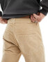 DTT tapered fit cord trousers in camel