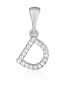 Silver pendant with zircons letter "D" SVLP0948XH2BI0D