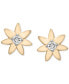 ფოტო #3 პროდუქტის Diamond Flower Stud Earrings (1/10 ct. t.w.) in Gold Vermeil, Created for Macy's