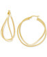 ფოტო #1 პროდუქტის Polished Crossover Double Medium Hoop Earrings in 14k Gold, 1-1/4"