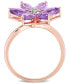 ფოტო #3 პროდუქტის Amethyst and Diamond Floral Ring