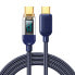 Kabel przewód USB-C do szybkiego ładowania i transferu danych 100W 1.2 m niebieski