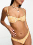 Bershka underwired bikini top in orange check