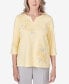Women's Charleston Three Quarter Sleeve Embroidered Floral Details Top