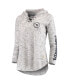 ფოტო #3 პროდუქტის Women's Gray West Virginia Mountaineers Space Dye Lace-Up V-Neck Long Sleeve T-shirt